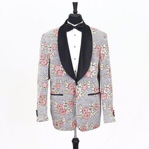 Kilburne-Finch 46L Gray Solid 1-Button Sport Coat Blazer Jacket T316